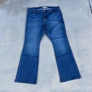 Levi Strauss Signature Women Blue Mid Rise Bootcut Jeans Size 20 Stretch Denim